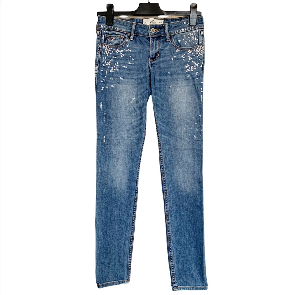Hollister Rhinestone Low-rise Skinny Jeans Blue Size 26 3R